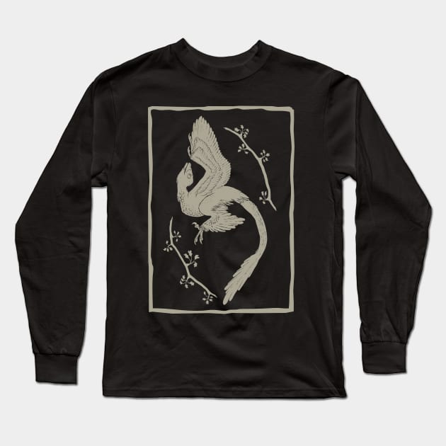 Microraptor & Ginkgo Long Sleeve T-Shirt by JFells